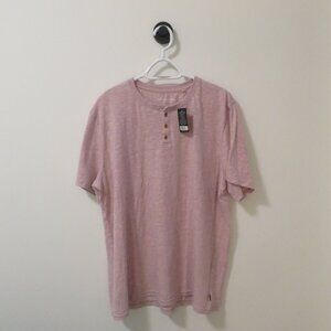 LUCKY BRAND Linen Blend Henley Short Sleeve Tee.  Size XL.  **NEW**